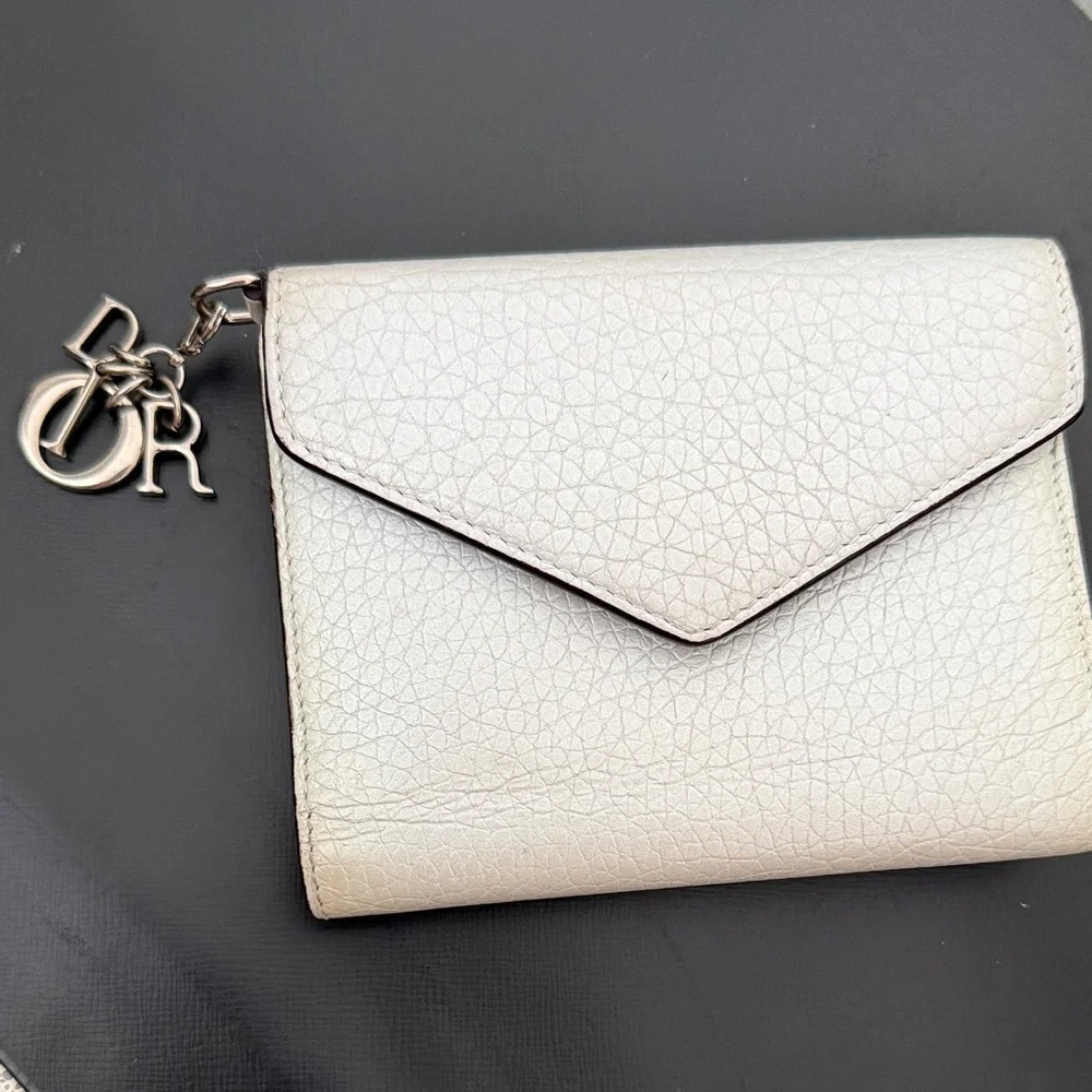 Dior Silver Wallet with Logo Charm